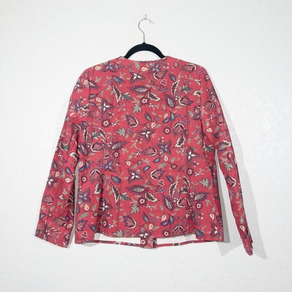 Appleseed’s Red Floral Cotton Blazer Jacket Size 14 - Picture 6 of 6